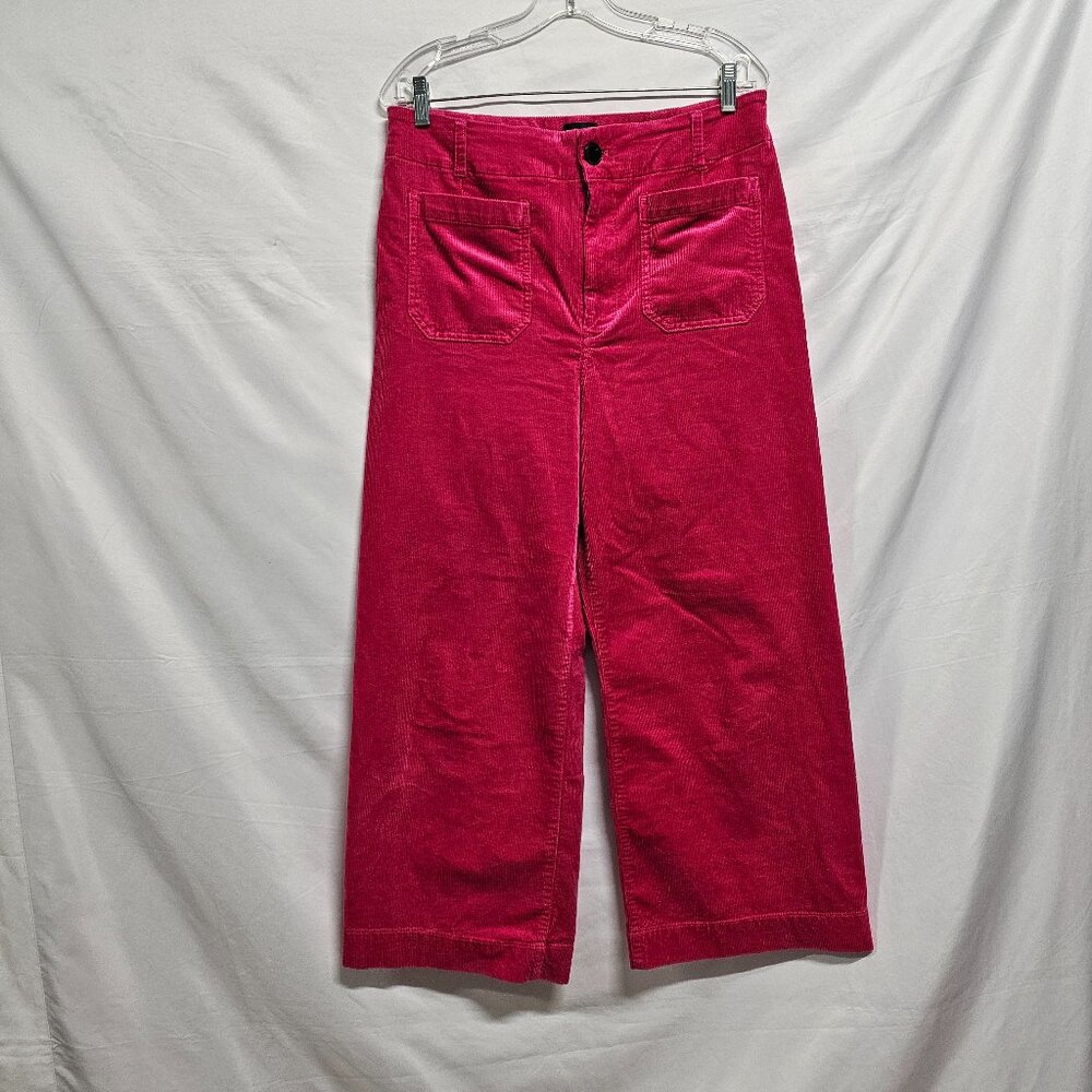 Maeve Raspberry Cropped Wide-Leg Pants - Picture 4 of 15